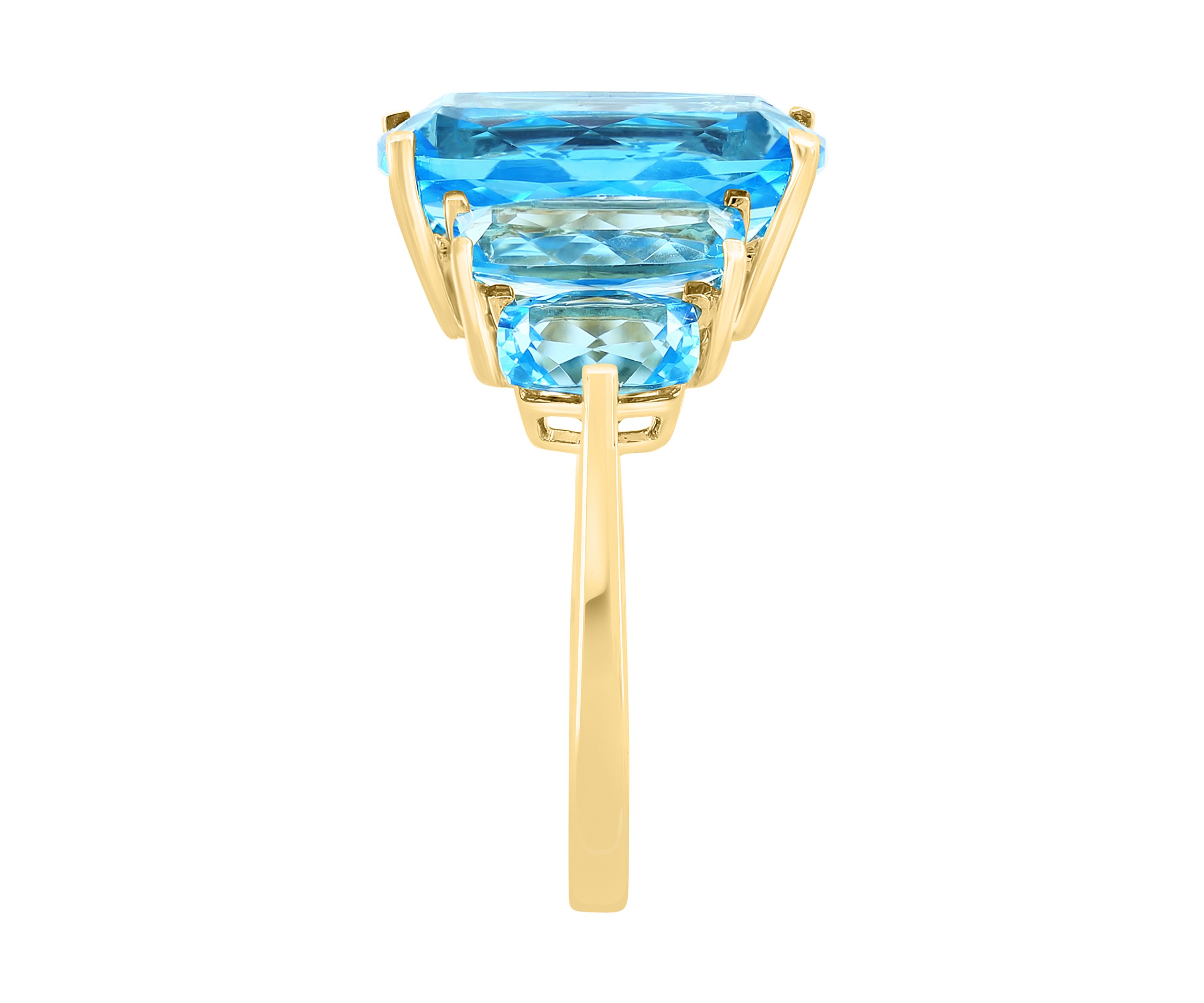 8.5 ct. t.w. Blue Topaz Ring in 14K Yellow Gold