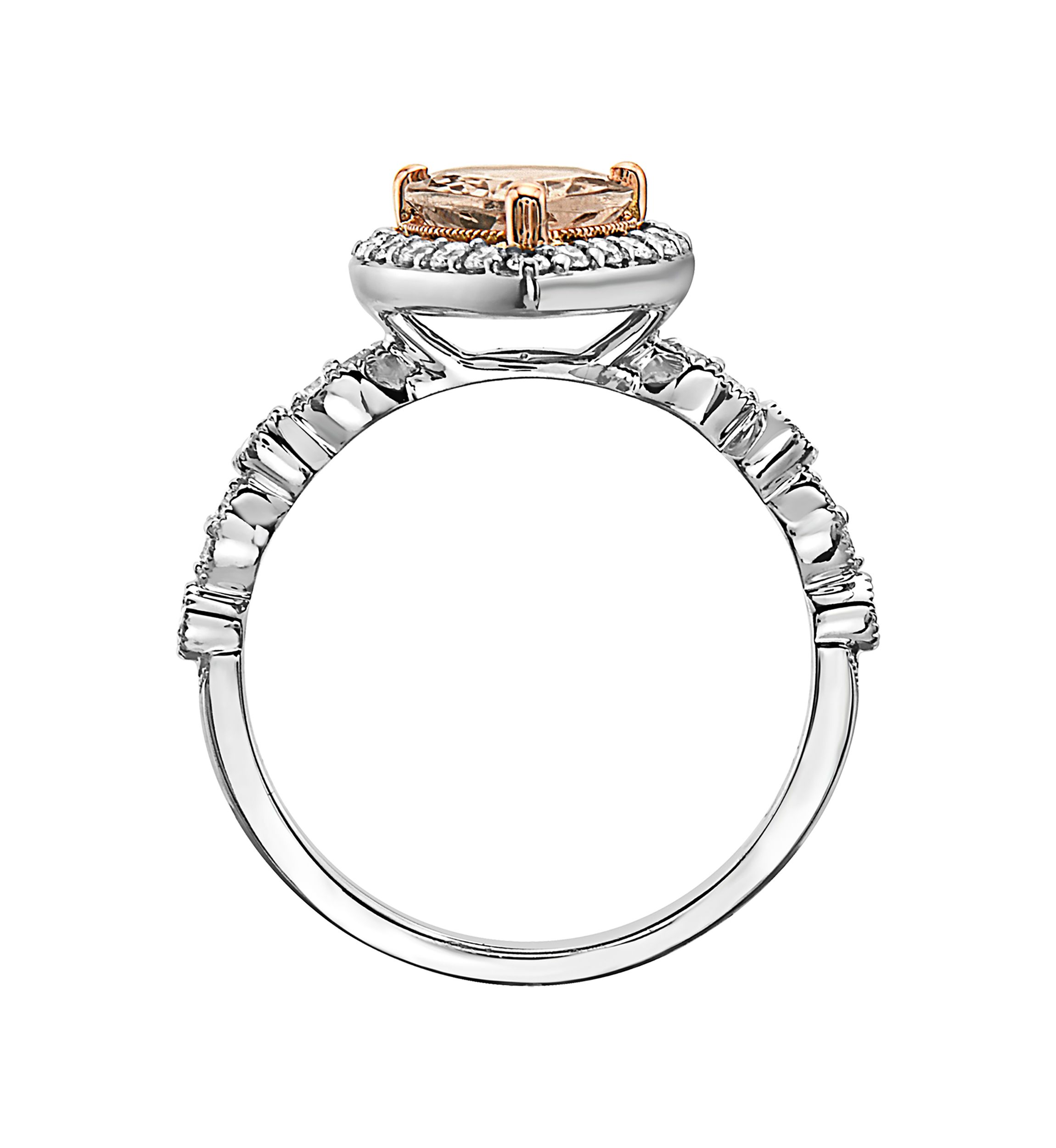3/8 ct. t.w. Diamond, 1.4 ct. t.w. Morganite Ring in 14K White Gold