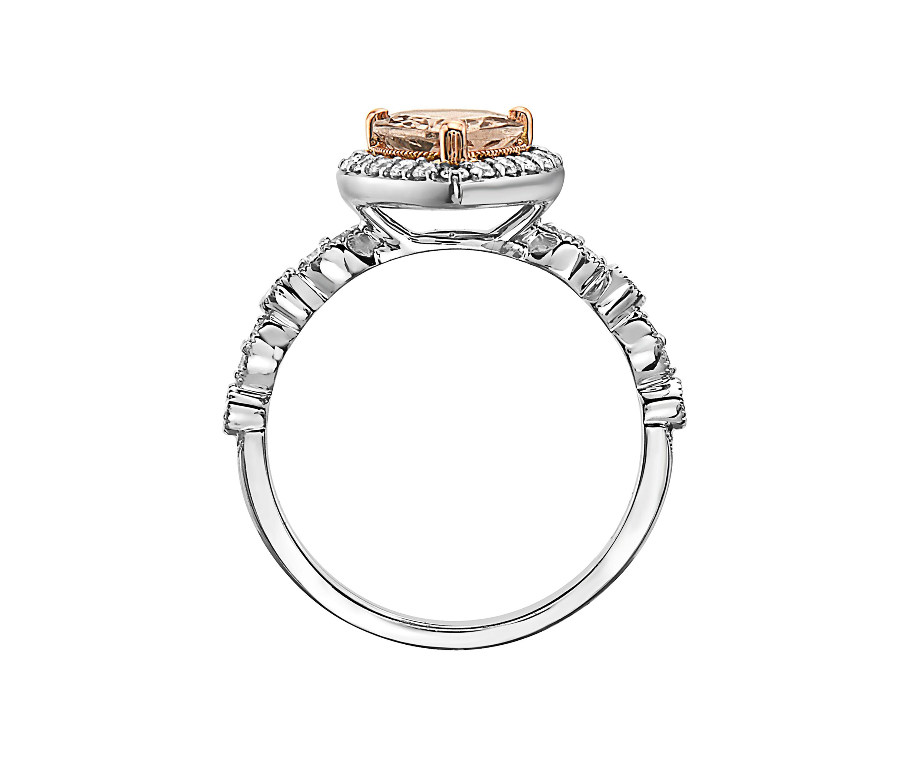 3/8 ct. t.w. Diamond, 1.4 ct. t.w. Morganite Ring in 14K White Gold