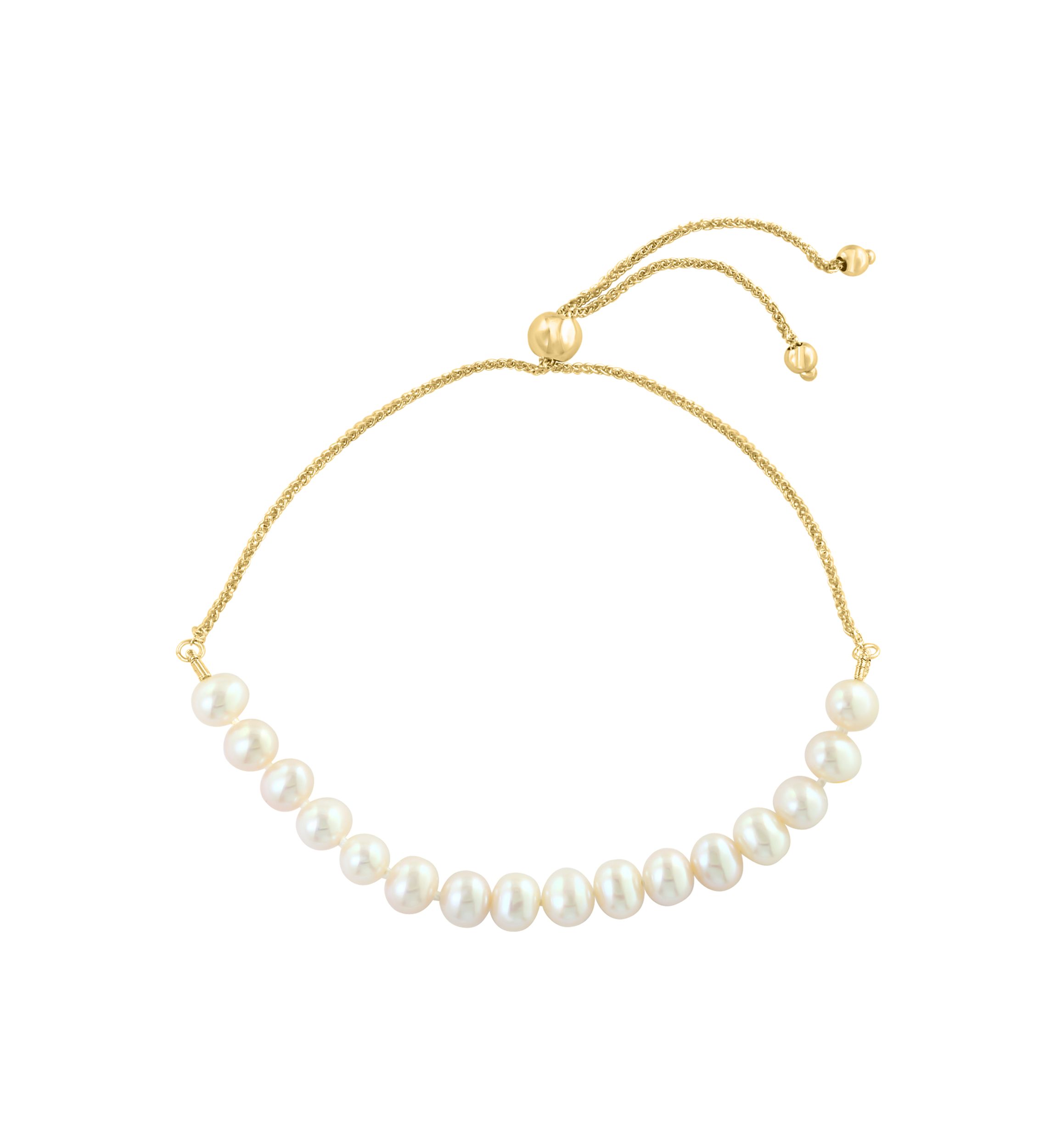 14K Yellow Gold Freshwater Pearl Bracelet