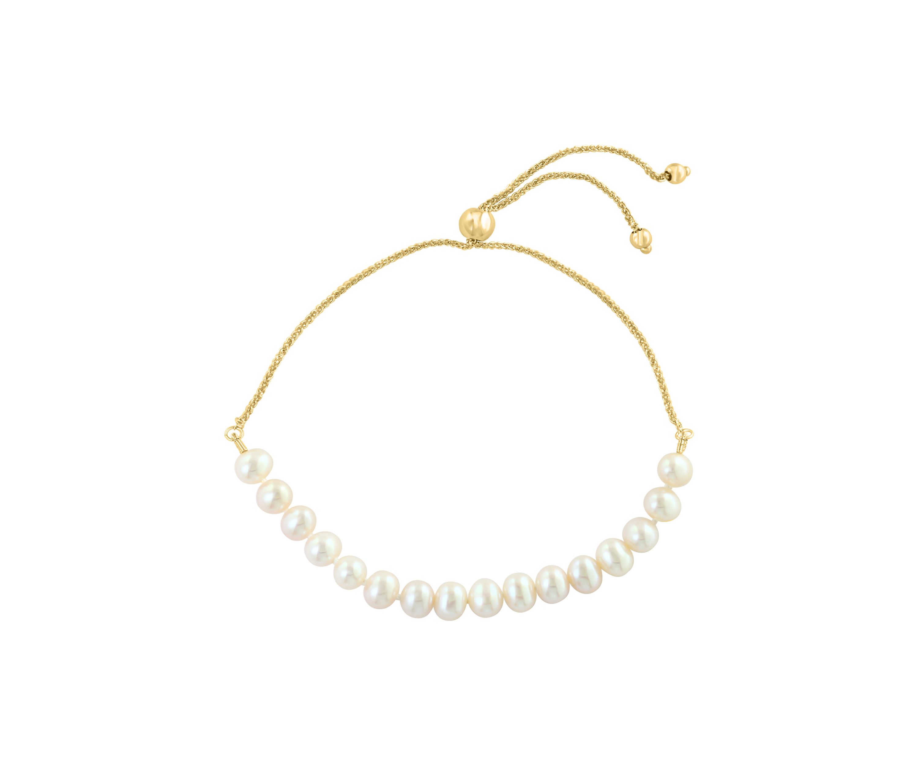 14K Yellow Gold Freshwater Pearl Bracelet