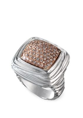 Effy 1/2 Ct. T.w. Diamond Ring In 14K Rose Gold And Sterling Silver, 7 -  0617892469787