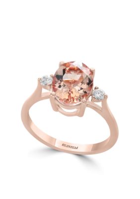 Effy 14K Rose Gold Diamond Morganite Ring -  5400451SRV0M408UT