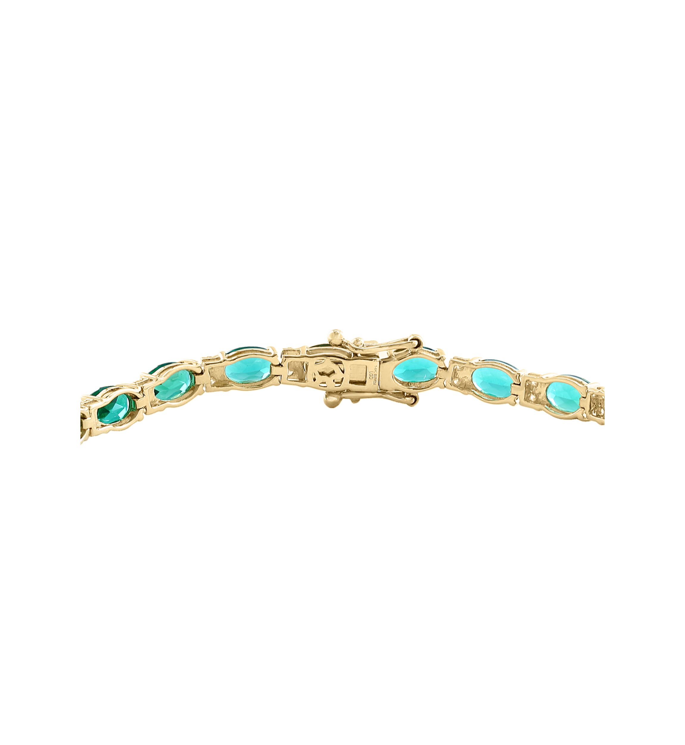 8.15 ct. t.w. Lab Grown Emerald, 1/2 ct. t.w. Lab Grown Diamond Bracelet in 14K Yellow Gold