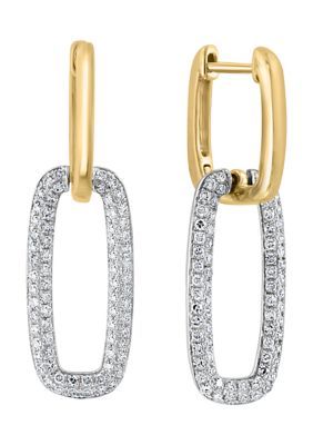 Effy 3/4 Ct. T.w. Diamond Link Earrings In 14K Two-Tone Gold