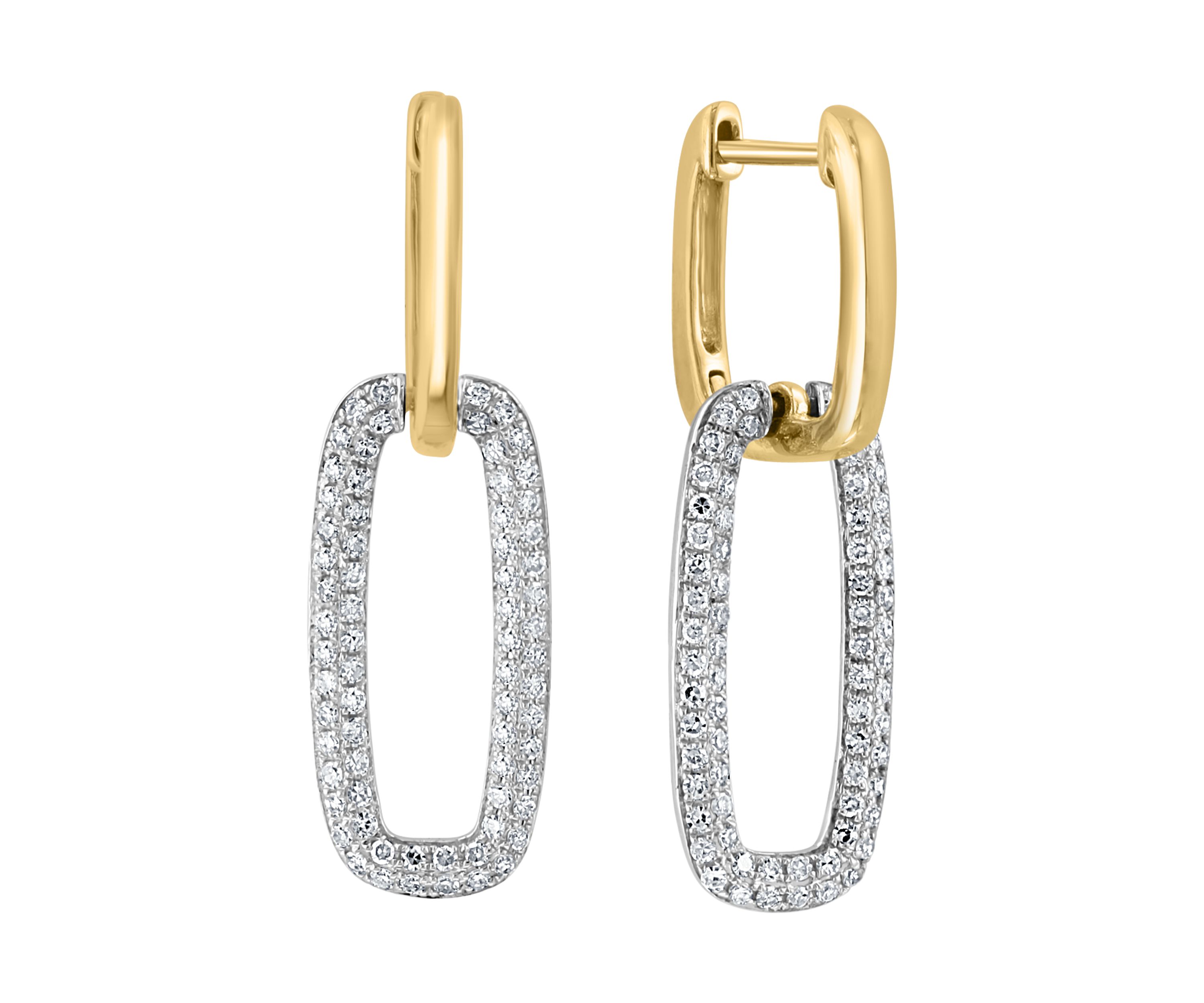 3/4 ct. t.w. Diamond Link Earrings in 14K Two-Tone Gold 