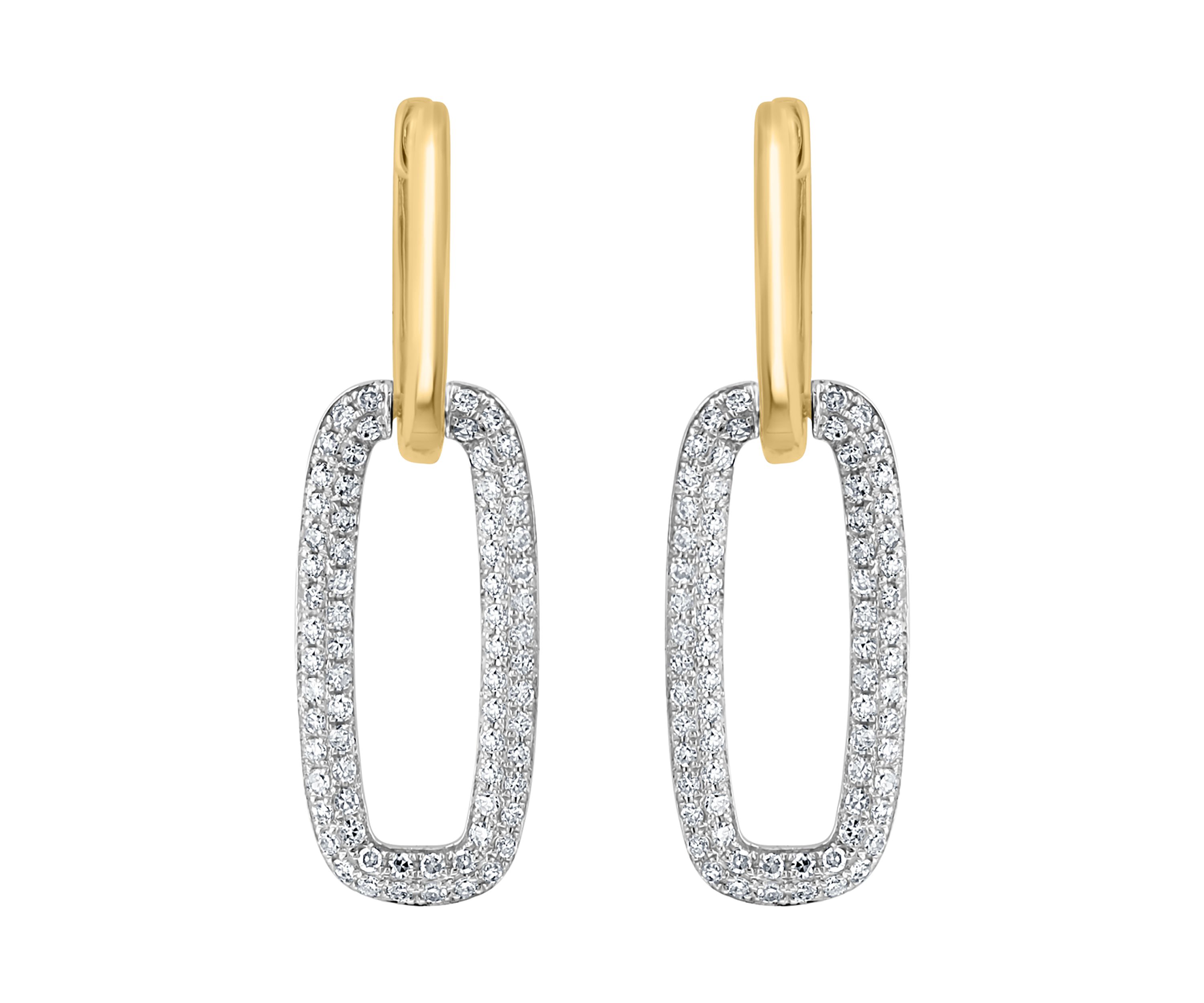 3/4 ct. t.w. Diamond Link Earrings in 14K Two-Tone Gold 