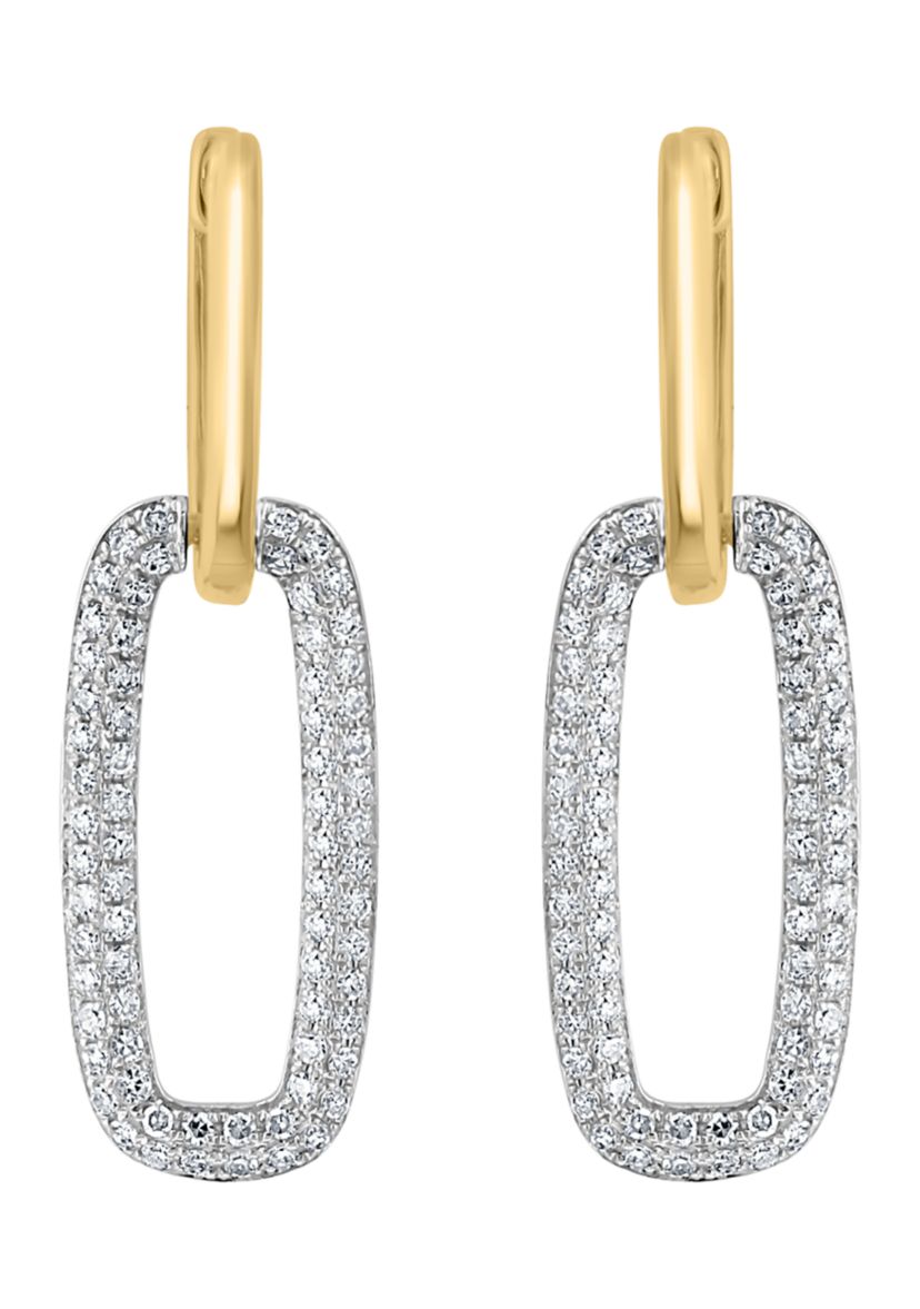 3/4 ct. t.w. Diamond Link Earrings in 14K Two-Tone Gold 