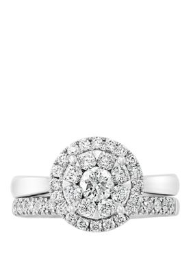 Effy 2 Piece 1.02 Ct. T.w. Diamond Bridal Ring Set In 14K White Gold, 7 -  0191120282084