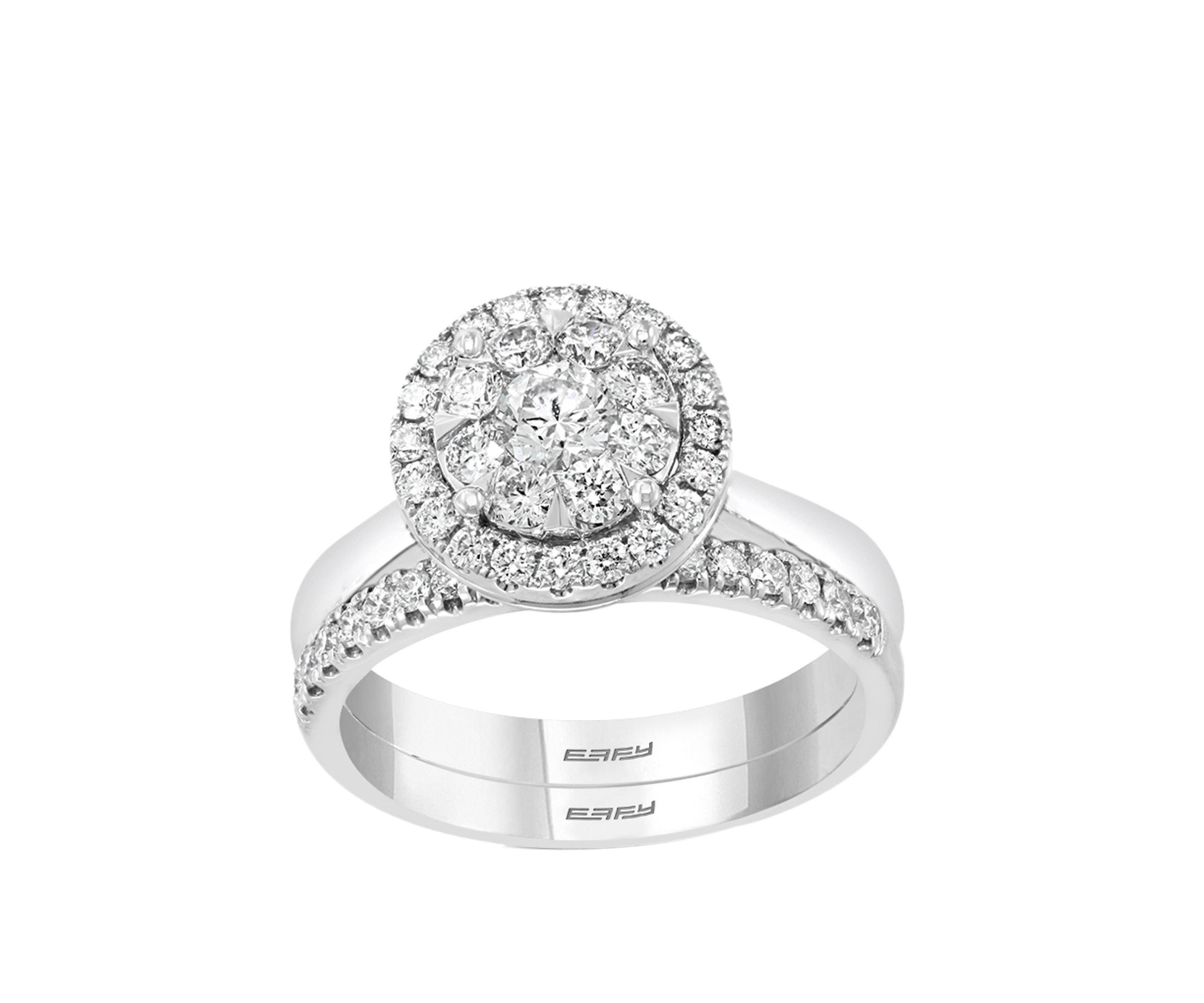 2 Piece 1.02 ct. t.w. Diamond Bridal Ring Set in 14K White Gold 