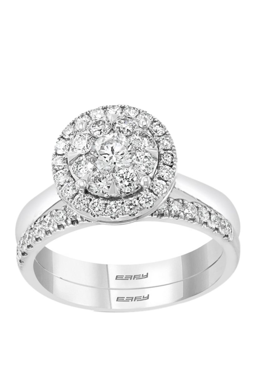 2 Piece 1.02 ct. t.w. Diamond Bridal Ring Set in 14K White Gold 