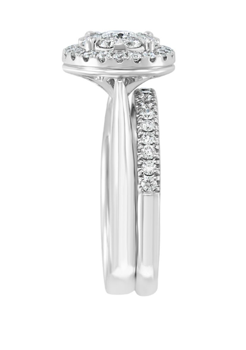 2 Piece 1.02 ct. t.w. Diamond Bridal Ring Set in 14K White Gold 