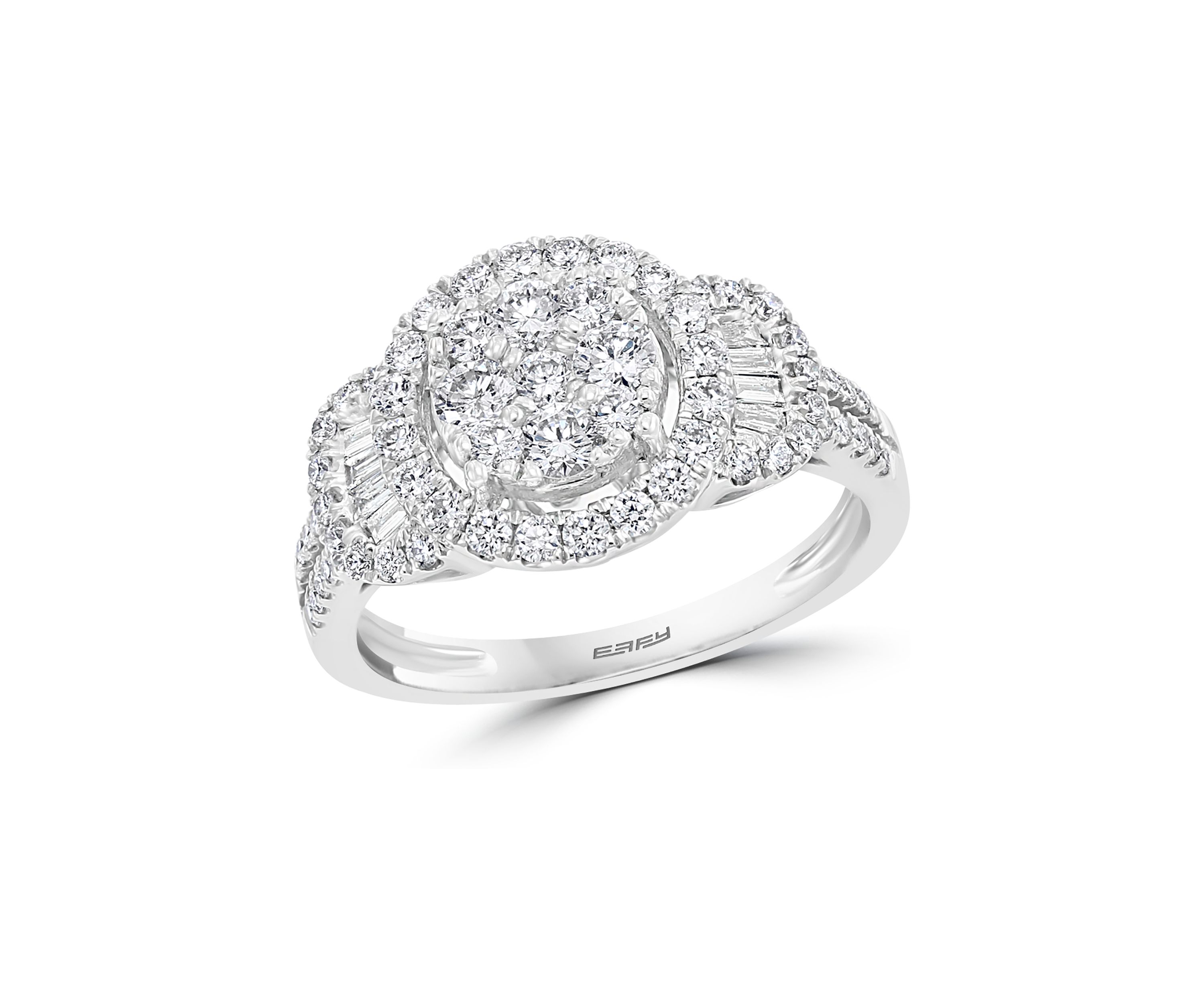1.06 ct. t.w. Diamond Cluster Ring in 14K White Gold 