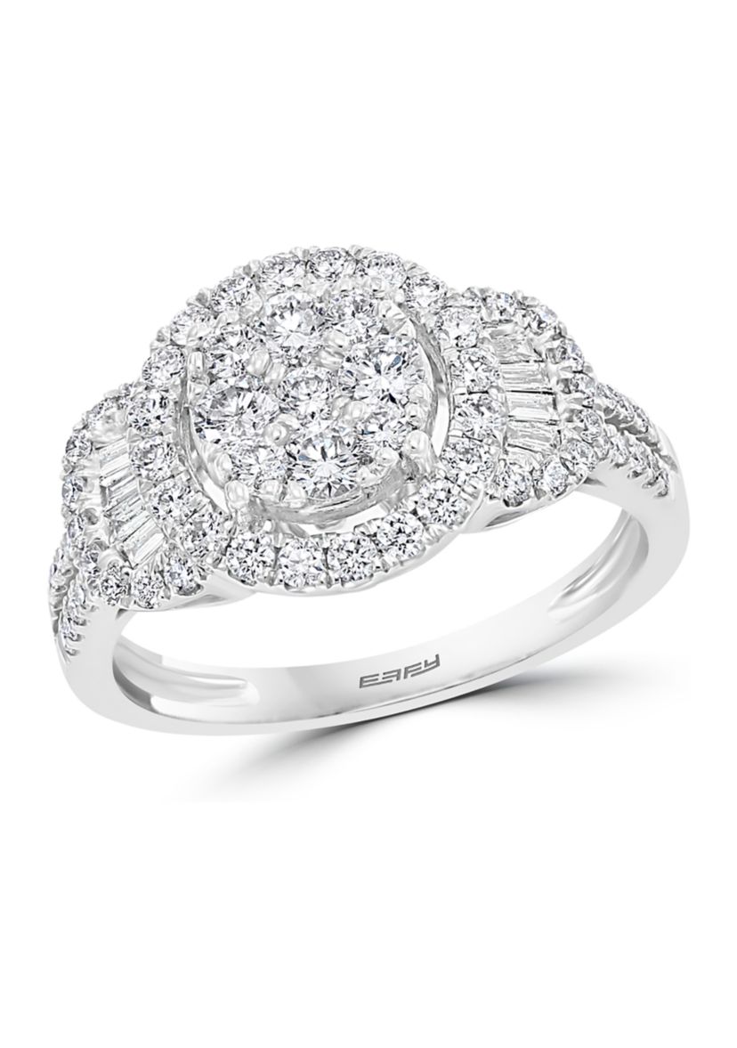 1.06 ct. t.w. Diamond Cluster Ring in 14K White Gold 