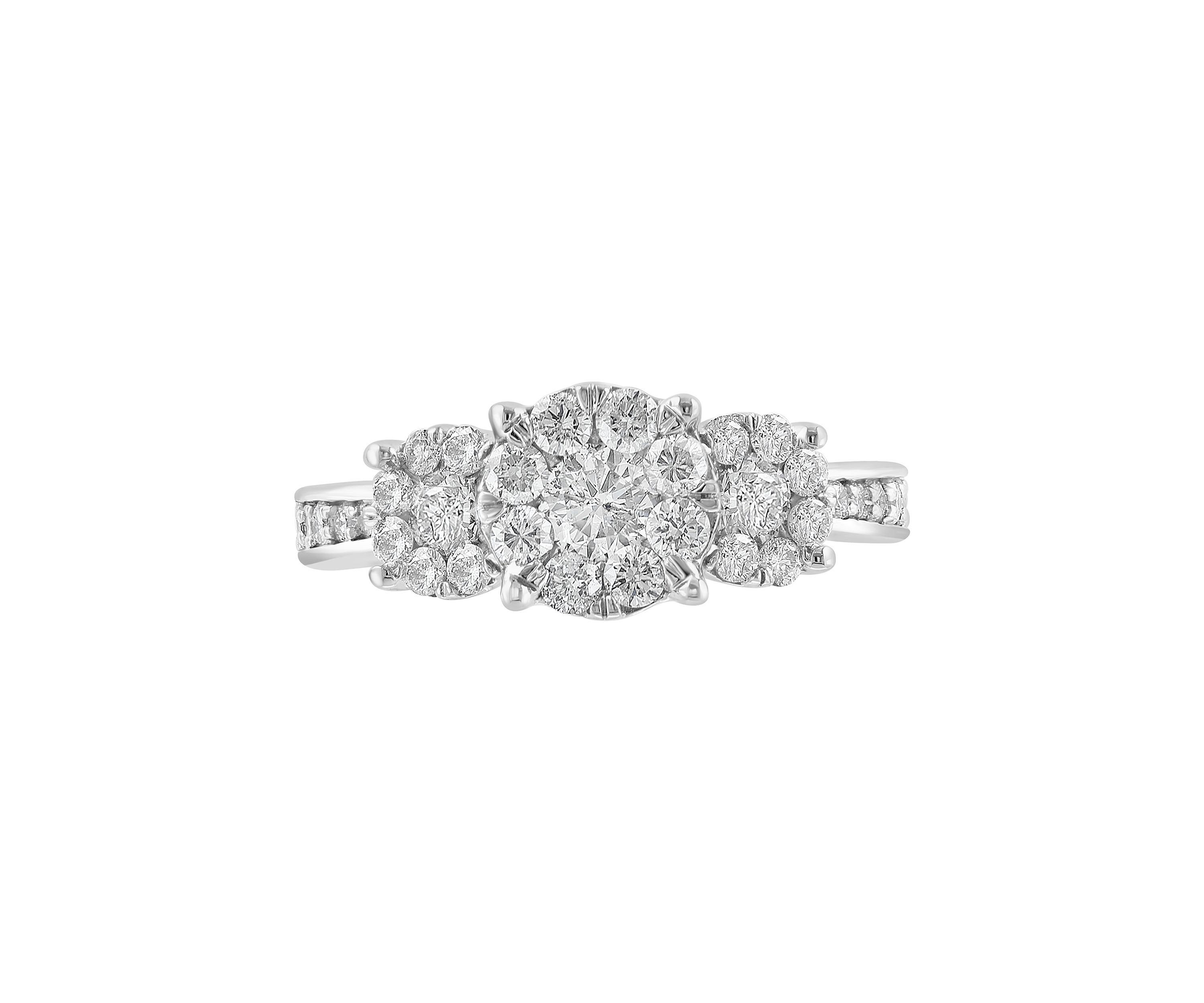 1.46 ct. t.w. Diamond Cluster Ring in 14K White Gold 