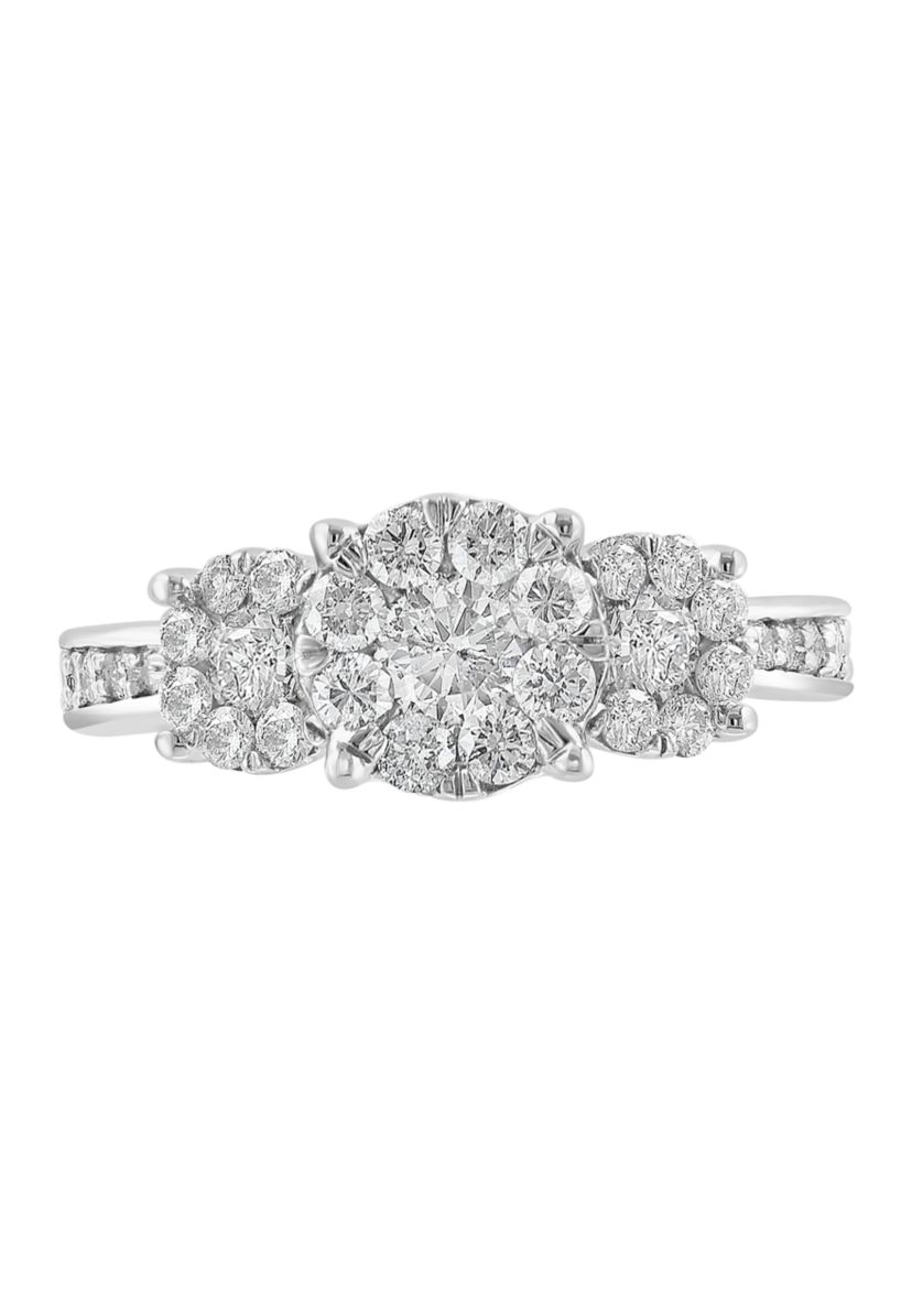 1.46 ct. t.w. Diamond Cluster Ring in 14K White Gold 