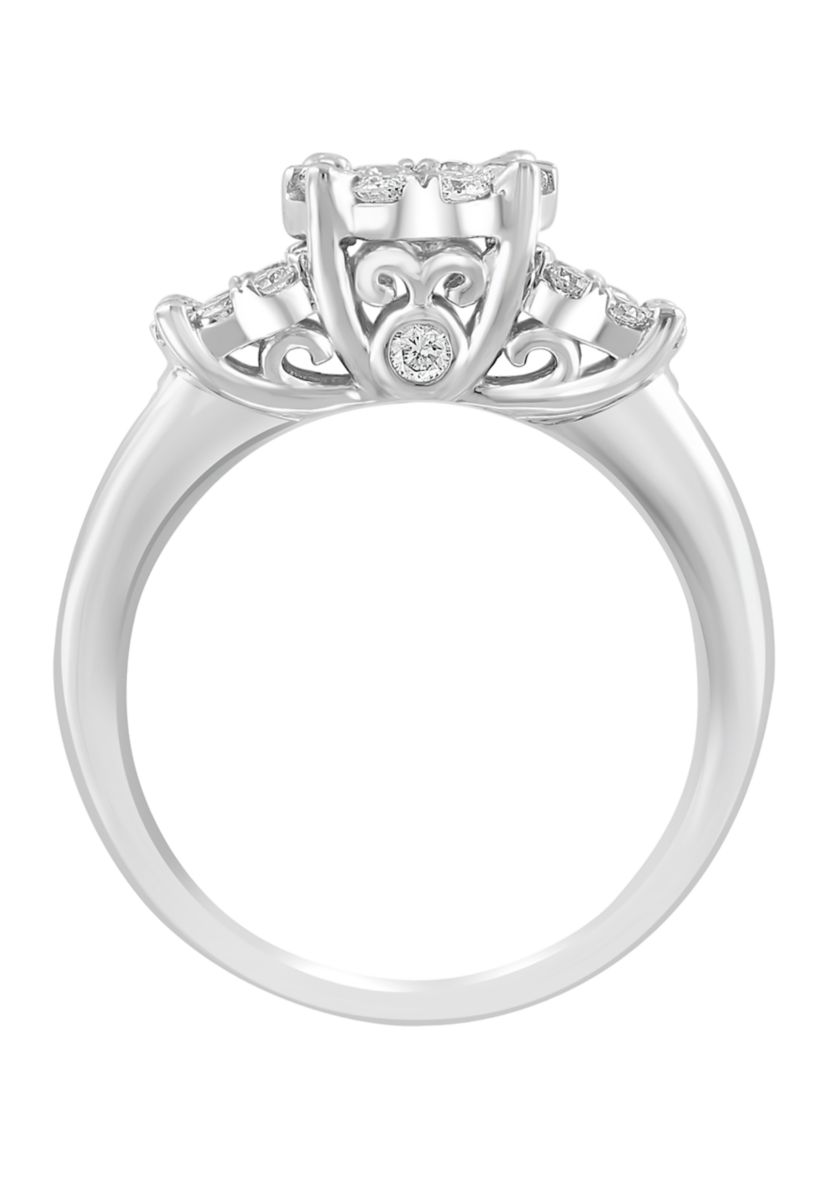 1.46 ct. t.w. Diamond Cluster Ring in 14K White Gold 