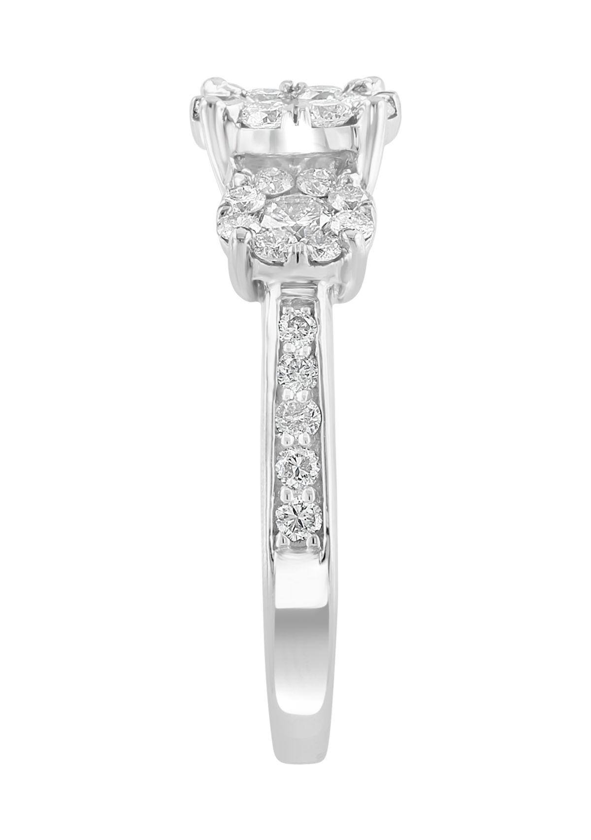 1.46 ct. t.w. Diamond Cluster Ring in 14K White Gold 