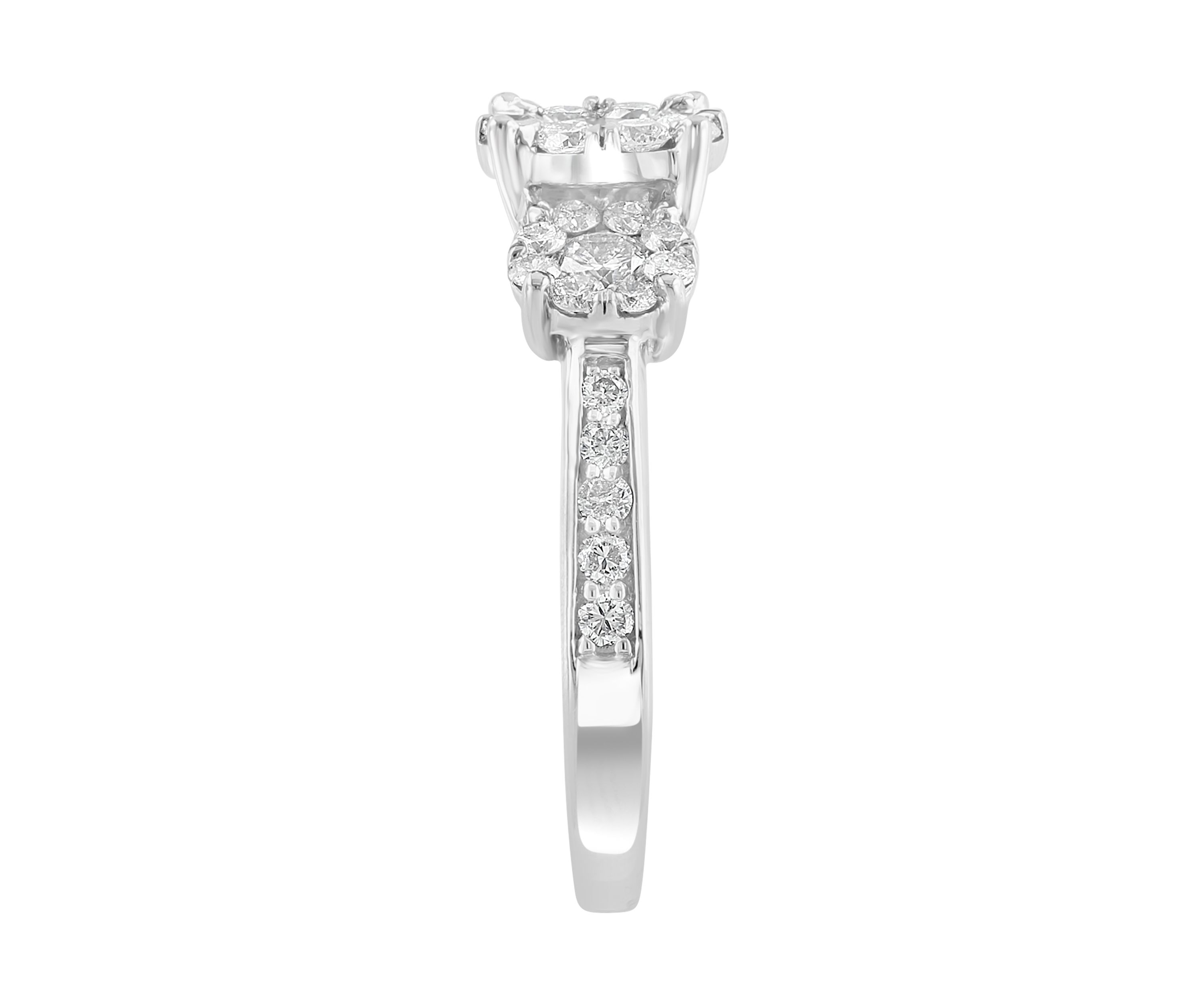 1.46 ct. t.w. Diamond Cluster Ring in 14K White Gold 