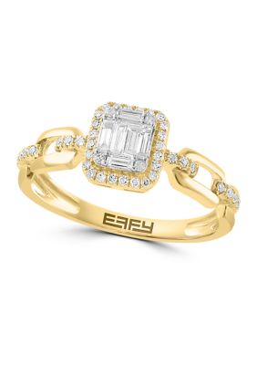 Effy 3/8 Ct. T.w. Diamond Ring In 14K Yellow Gold