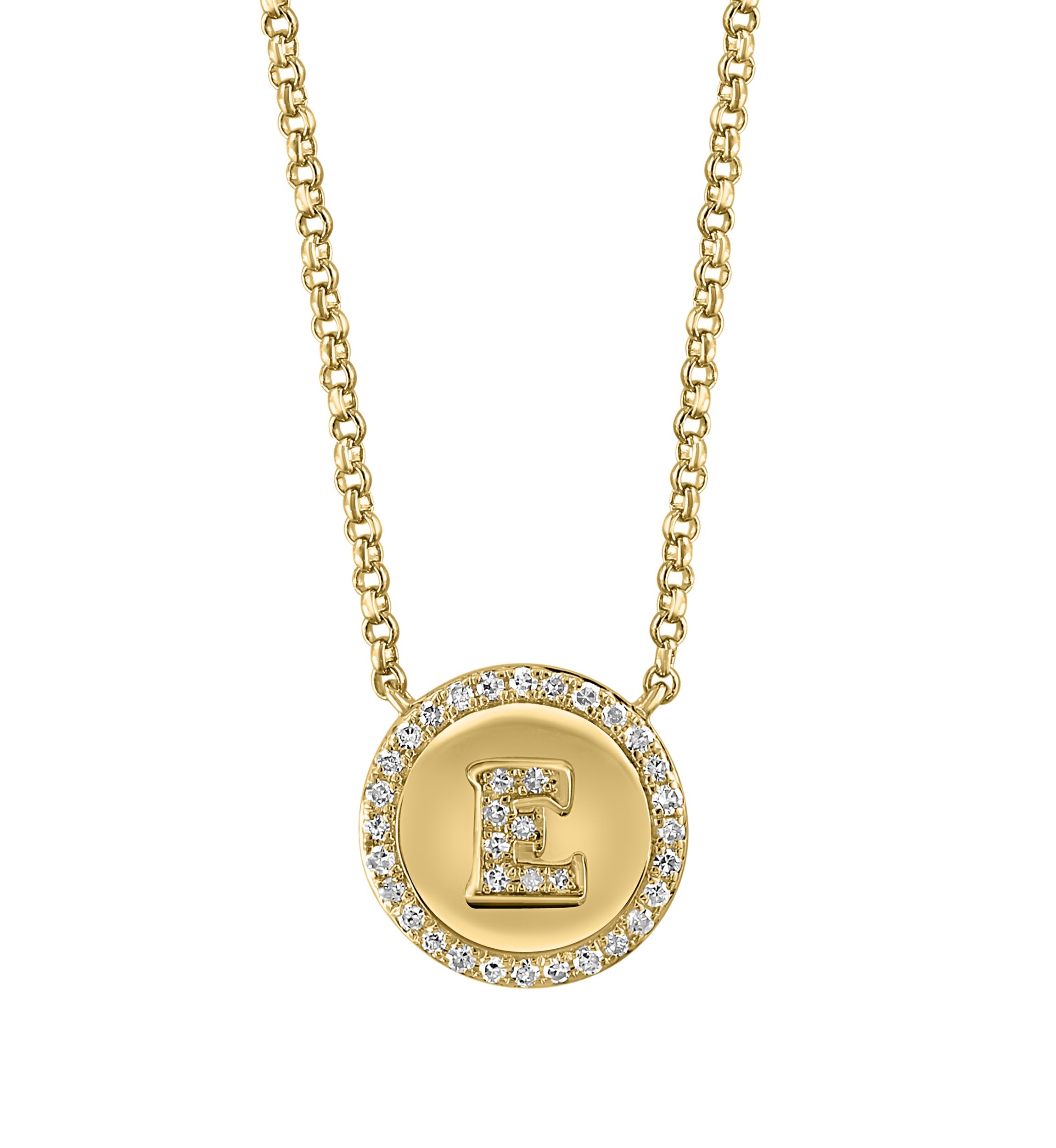  1/6 ct. t.w. Diamond Initial Necklace in Gold Plated Sterling Silver 