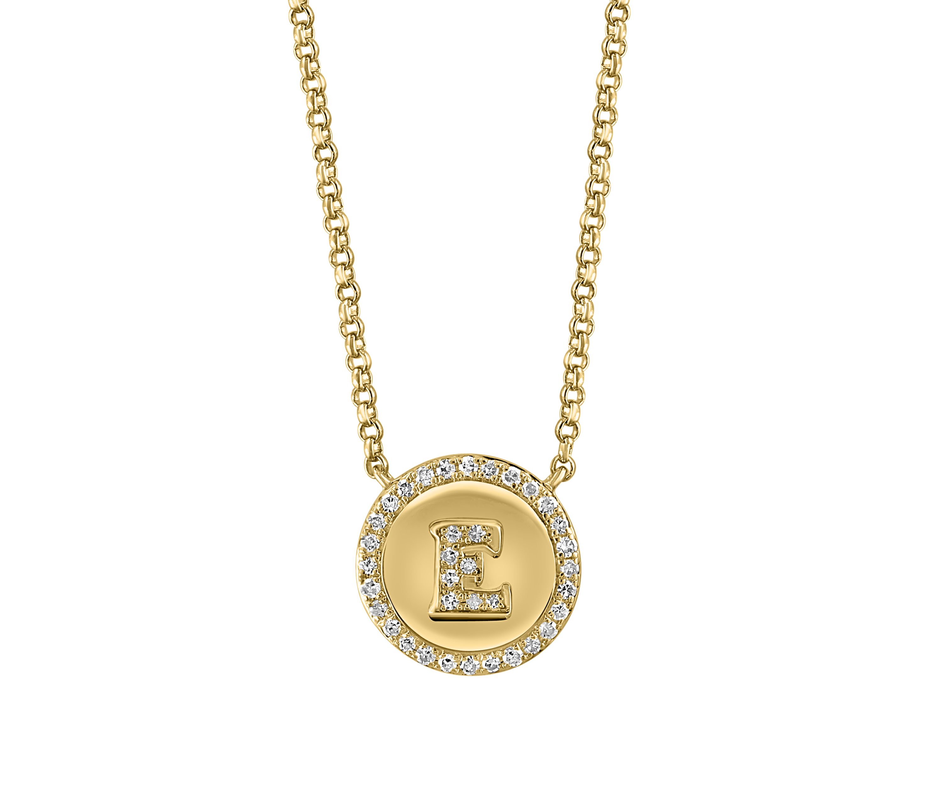  1/6 ct. t.w. Diamond Initial Necklace in Gold Plated Sterling Silver 