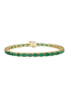 Effy 8.51 Ct. T.w. Emerald Tennis Bracelet In 14K Yellow Gold