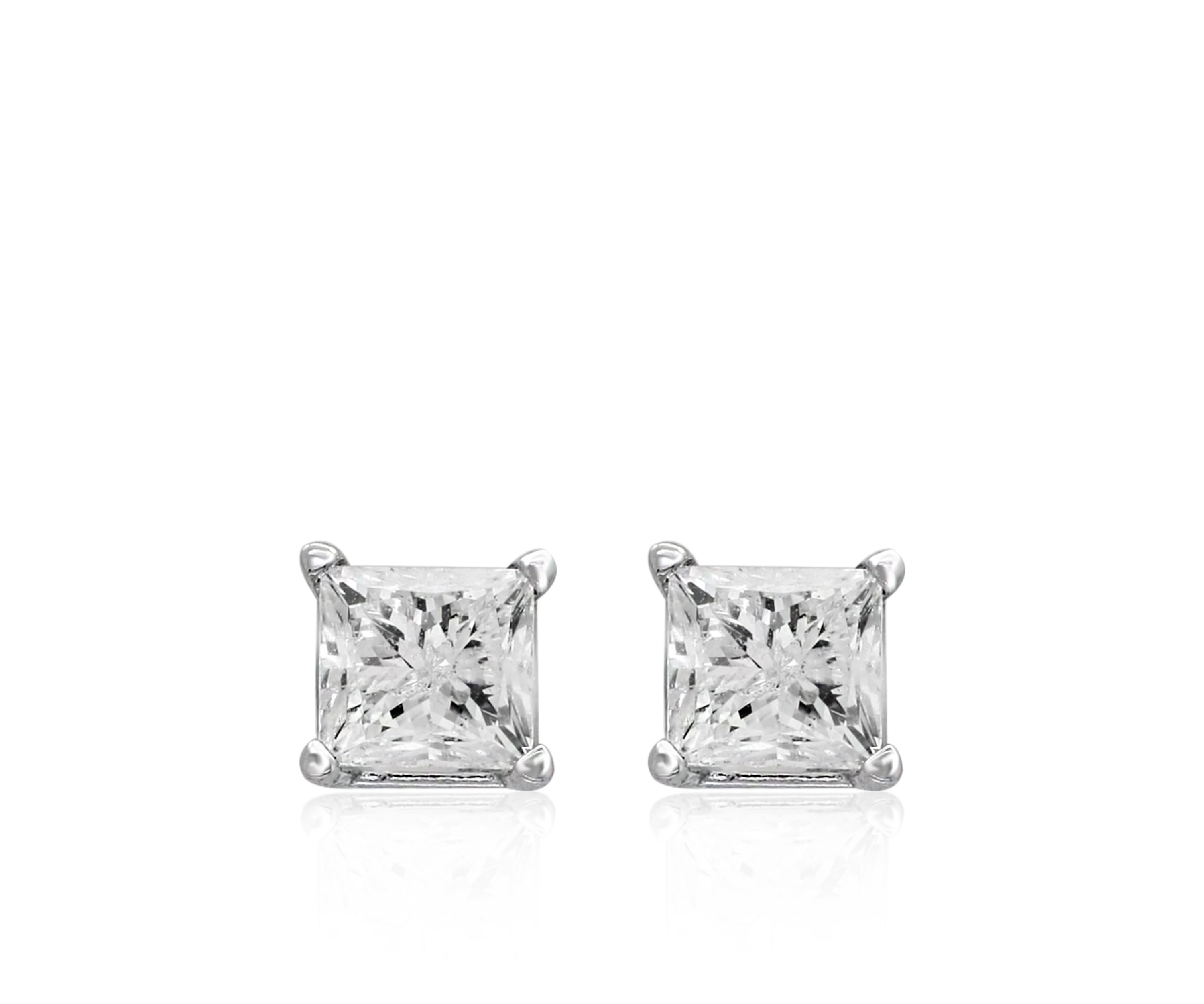 1.00 ct. t.w. Princess Diamond Studs in 14K White Gold