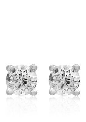 Effy 1/6 Ct. T.w. Classic Diamond Stud Earrings In 14K White Gold