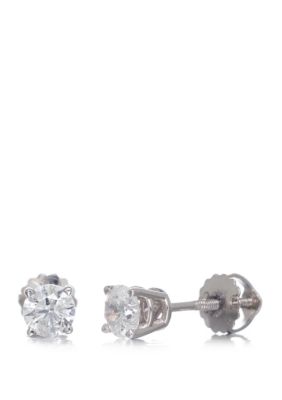 Effy 1/2 ct. t.w. Classic Diamond Stud Earrings in 14K White Gold -  0607649768263