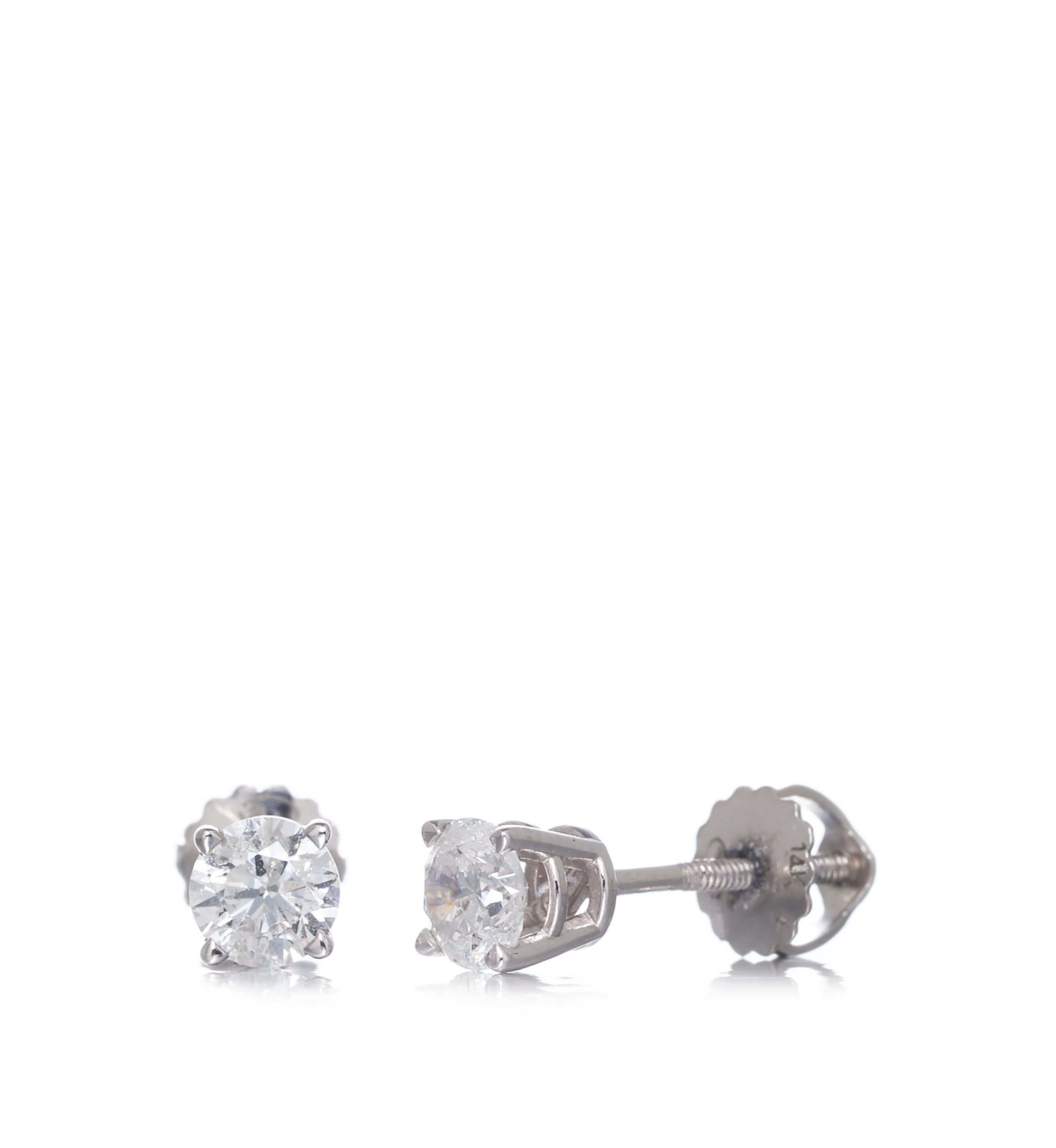 1/2 ct. t.w. Classic Diamond Stud Earrings in 14K White Gold