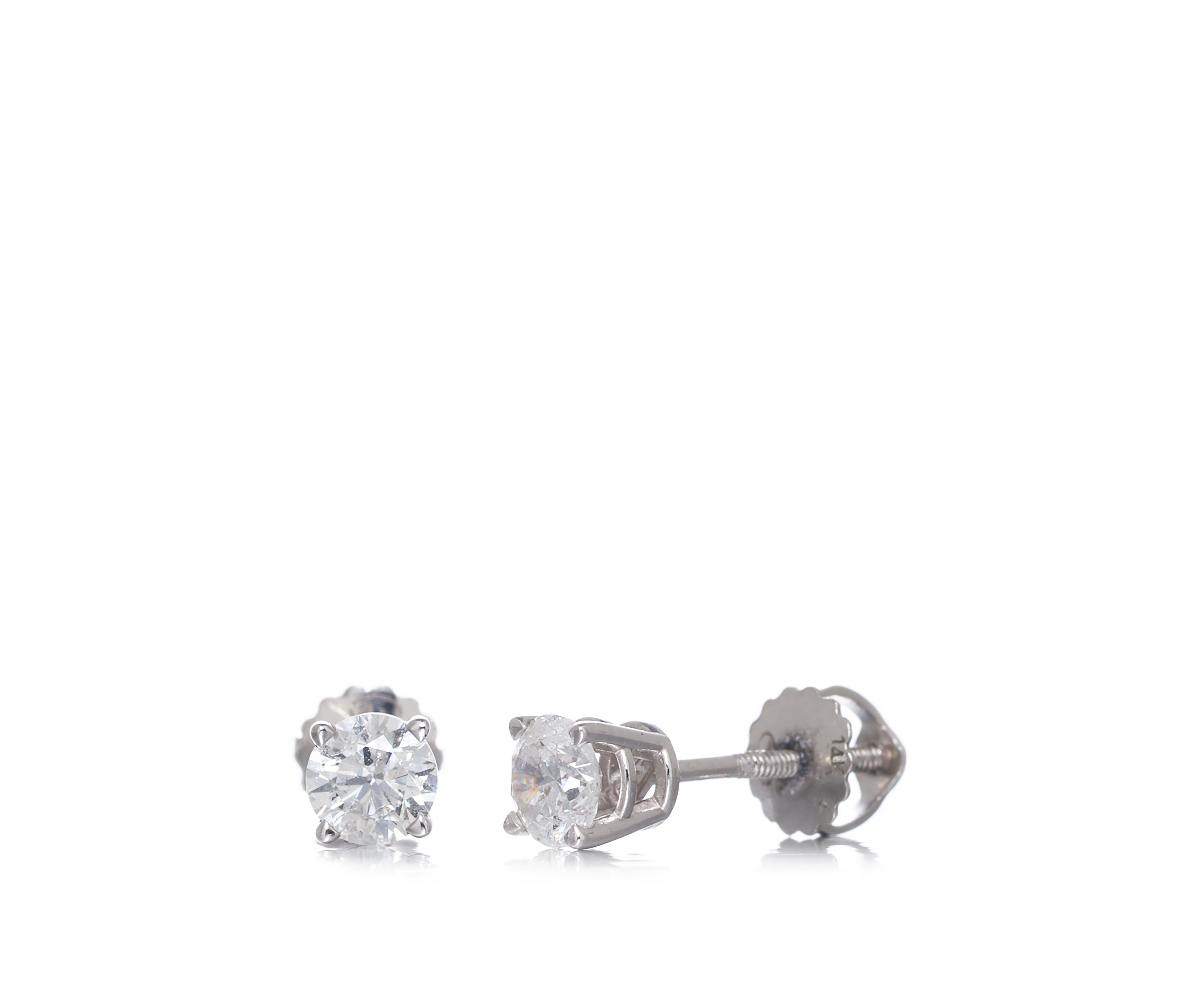 1/2 ct. t.w. Classic Diamond Stud Earrings in 14K White Gold