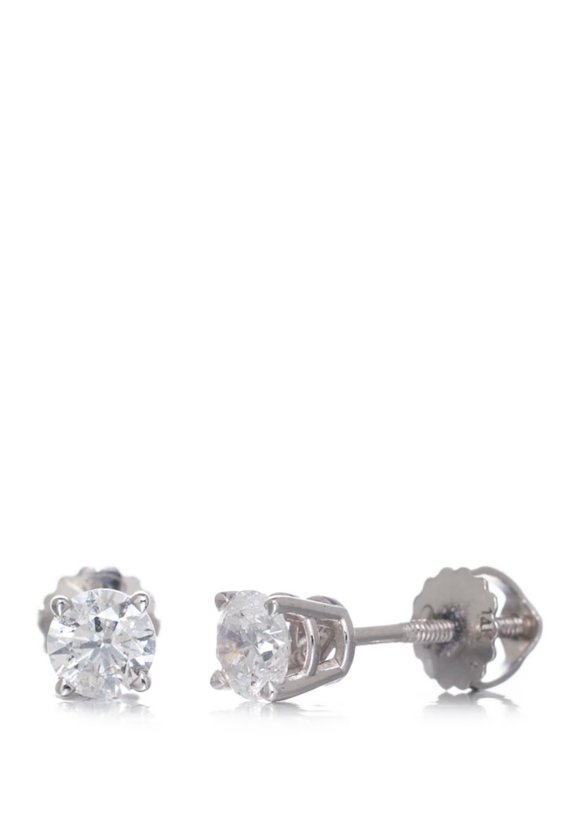 1/2 ct. t.w. Classic Diamond Stud Earrings in 14K White Gold