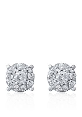 Effy 1/2 ct. t.w. Diamond Cluster Earrings in 14K White Gold -  5400452EF0I463DD3