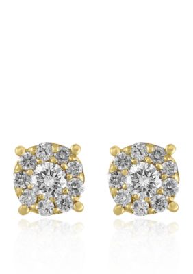Effy 1/2 Ct. T.w. Diamond Cluster Earrings In 14K Yellow Gold
