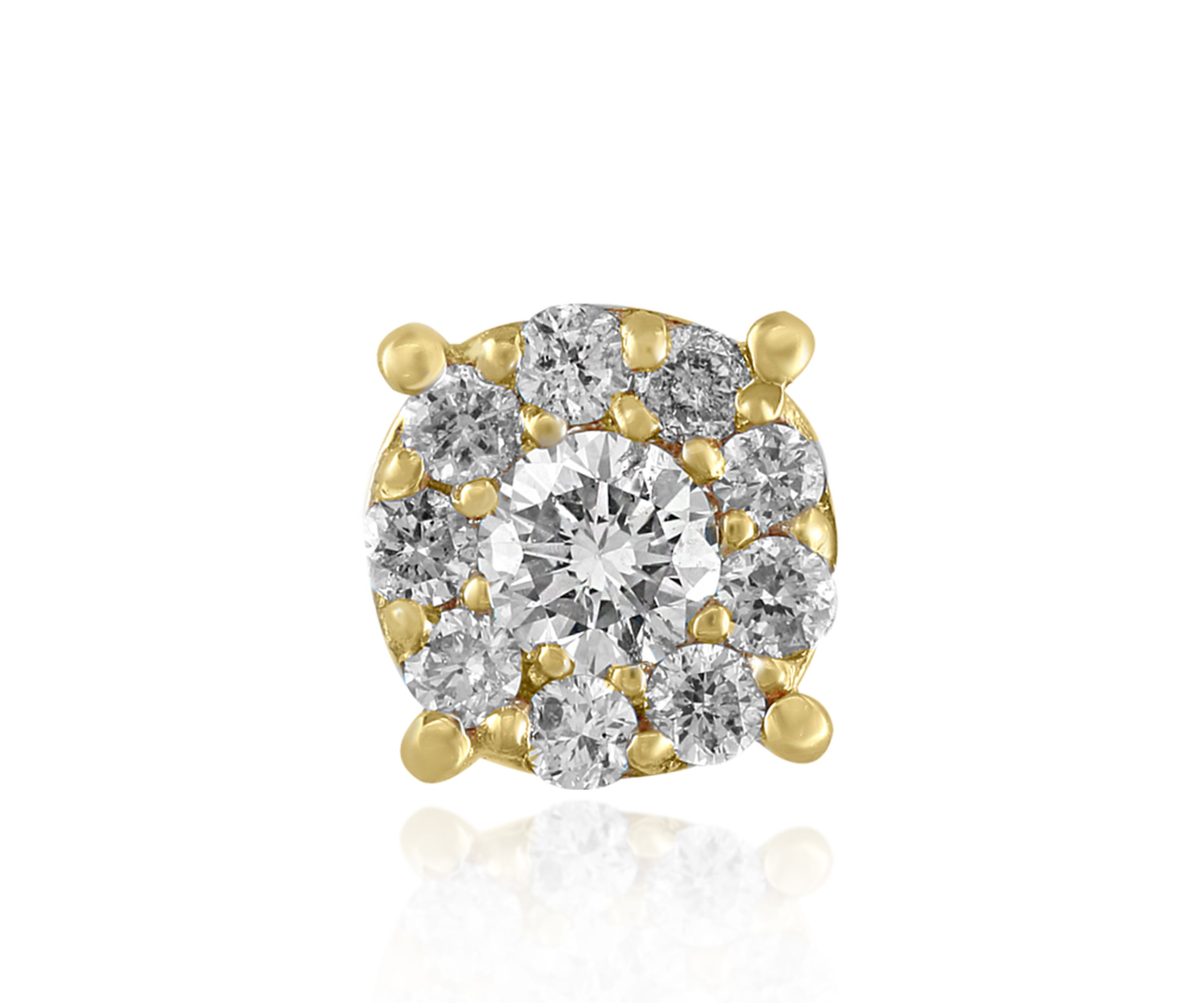 1/2 ct. t.w. Diamond Cluster Earrings in 14K Yellow Gold