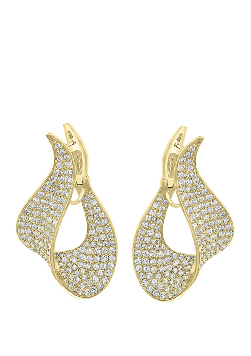 4.83 ct. t.w. Diamond Pavé Set Earrings in 14K Yellow Gold 