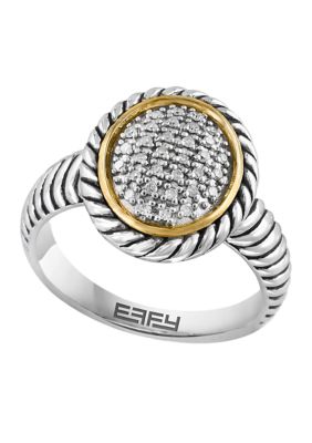 Effy 1/8 ct. t.w. Diamond Ring in Gold Plated Sterling Silver -  5400452FRS0Z294DD