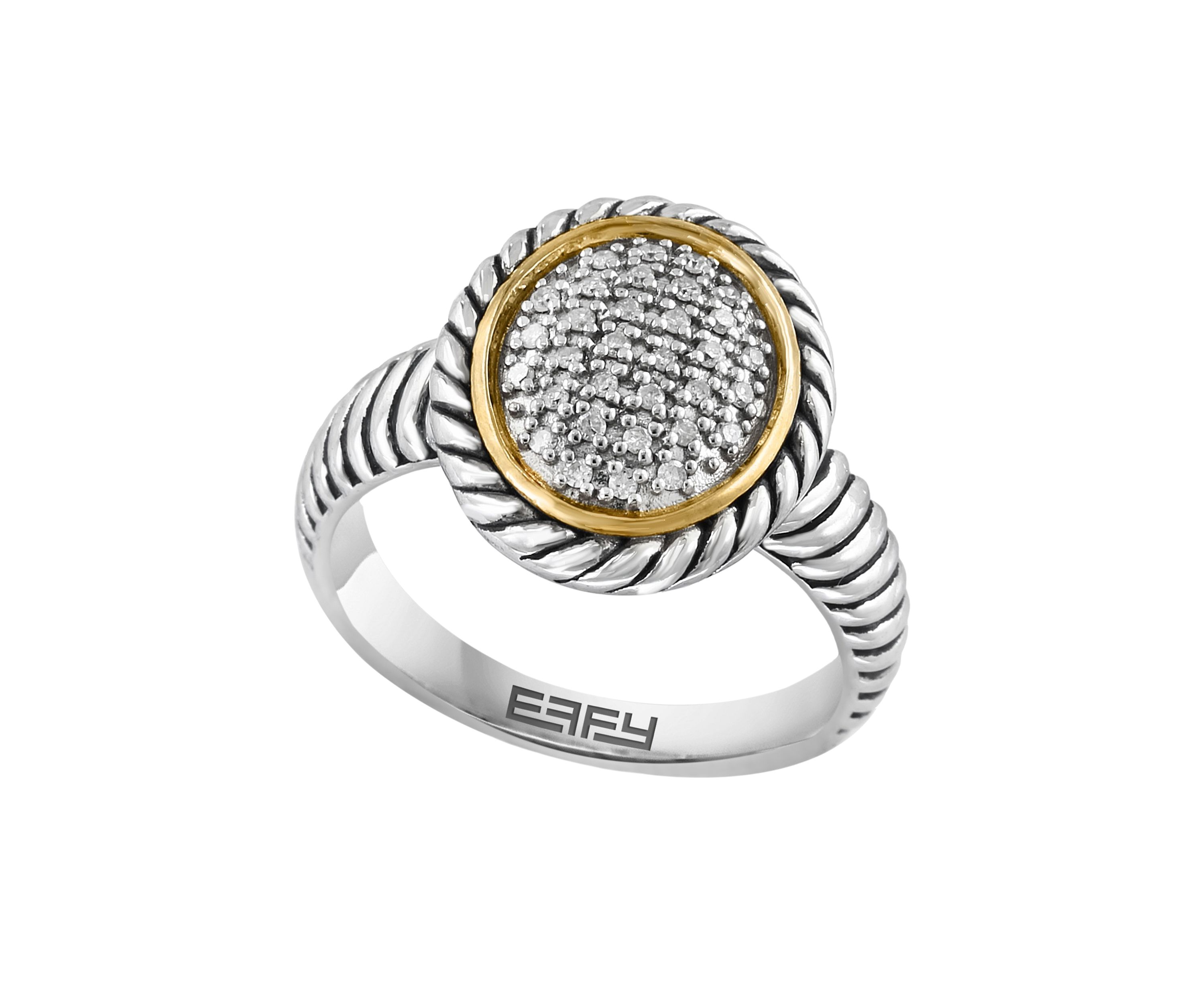 1/8 ct. t.w. Diamond Ring in Gold Plated Sterling Silver