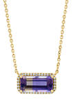 1/10 ct. t.w. Diamond and 2.65 ct. t.w. Ametrine Pendant Necklace in 14K Yellow Gold 