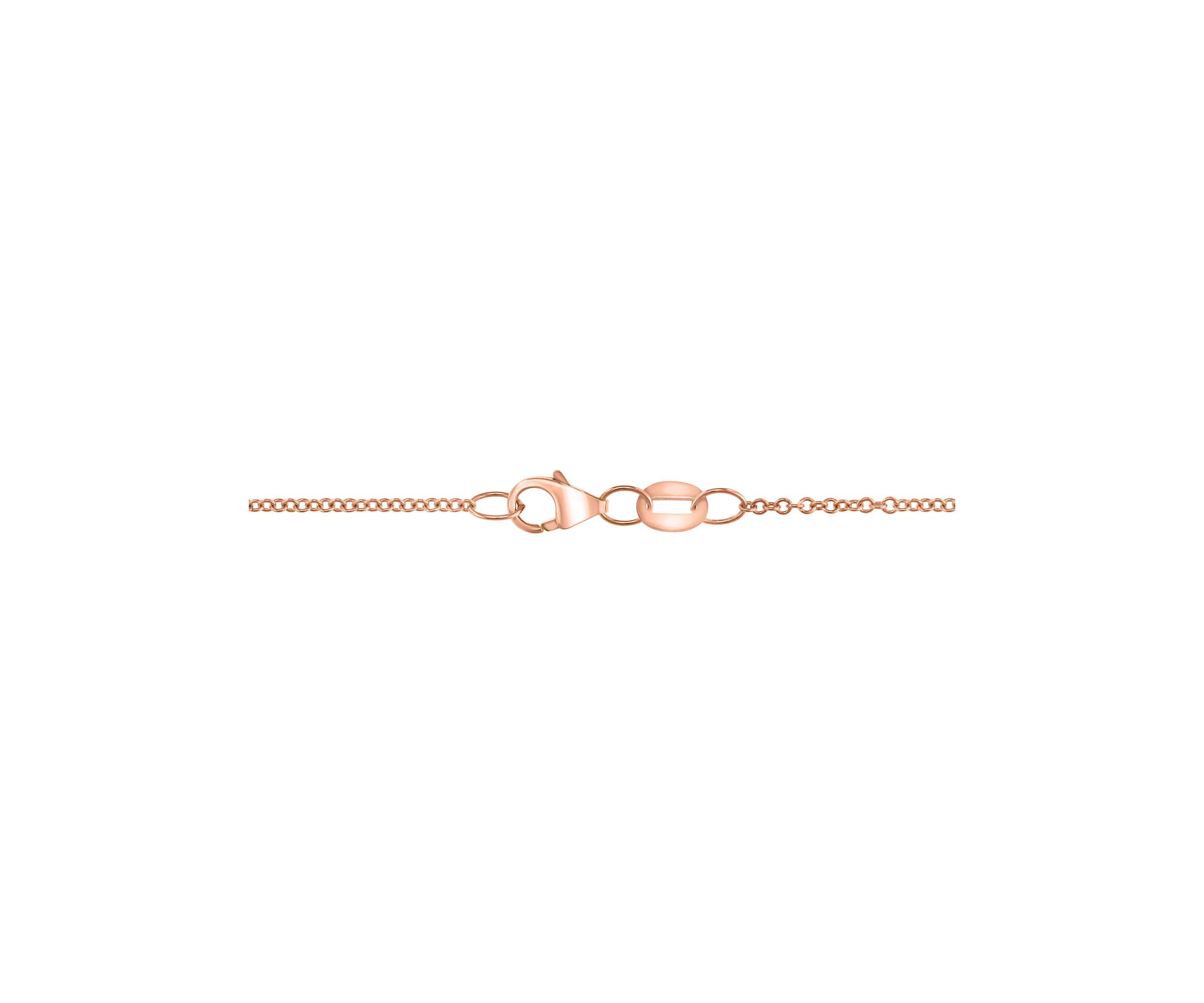  14K Rose Gold Diamond, Black Diamond, and Ruby Pendant Necklace 
