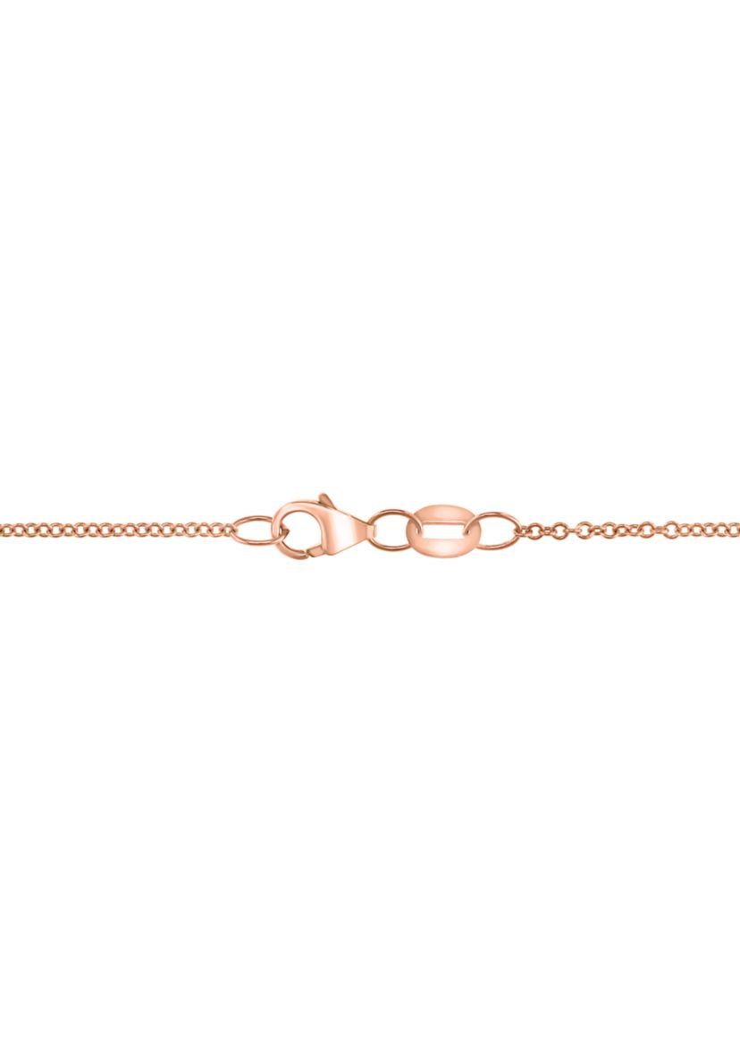  14K Rose Gold Diamond, Black Diamond, and Ruby Pendant Necklace 