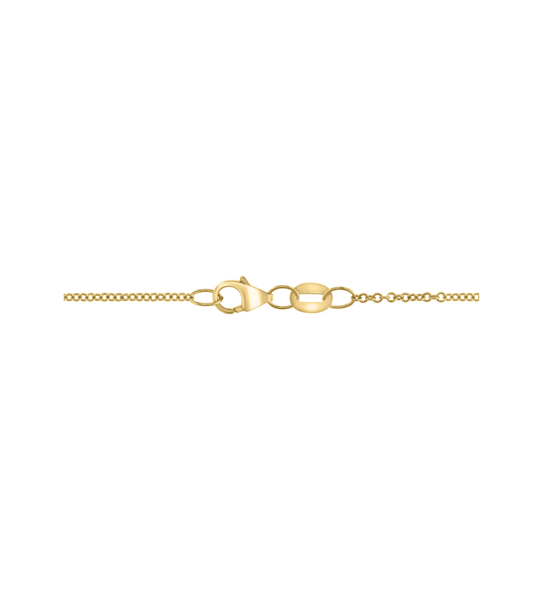 14K Yellow Gold Diamond, Blue Topaz Pendant Necklace