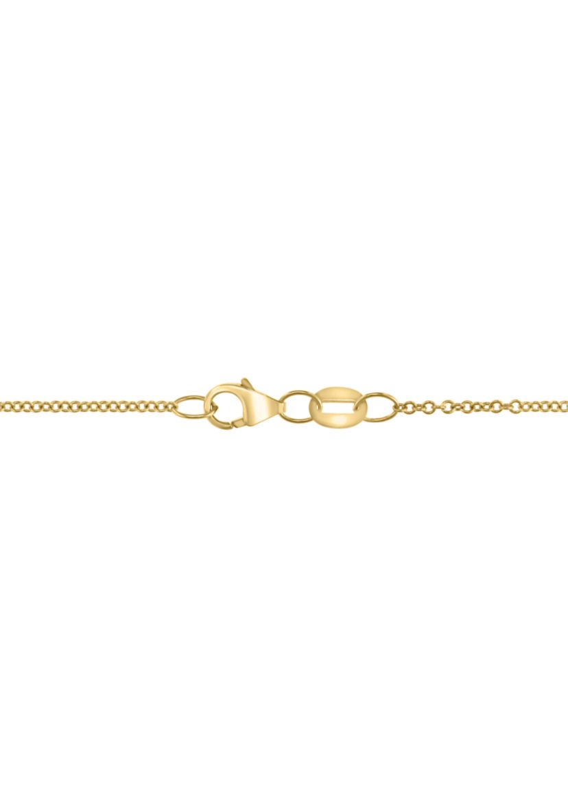 14K Yellow Gold Diamond, Blue Topaz Pendant Necklace