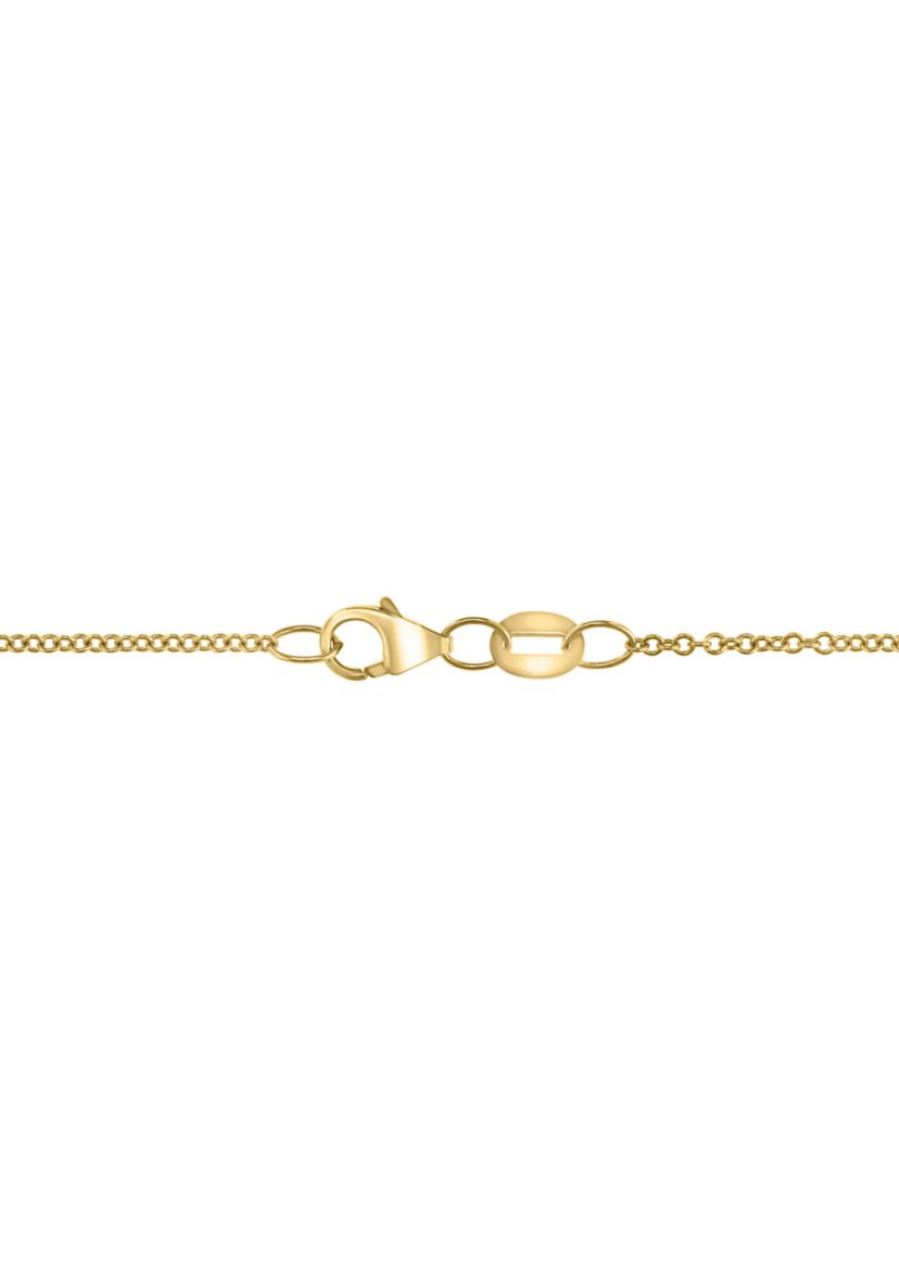  14K Yellow Gold Diamond, Jade Pendant Necklace