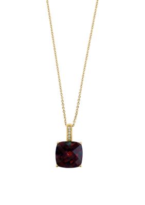 Effy 6.15 ct. t.w. Garnet, 1/10 ct. t.w. Diamond Pendant Necklace in 14K Yellow Gold -  5400452HPYLB796DG