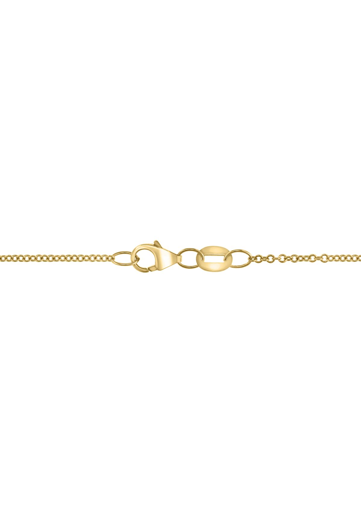 6.15 ct. t.w. Garnet, 1/10 ct. t.w. Diamond Pendant Necklace in 14K Yellow Gold