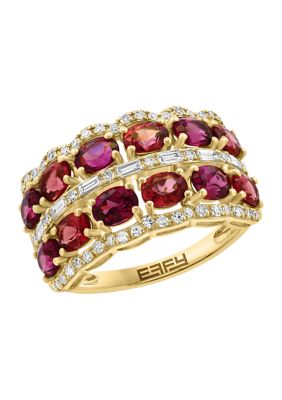 Effy 1/3 ct. t.w. Garnet, 1.32 ct. t.w. Rhodolite, 1.44 ct. t.w. Diamond Ring in 14K Yellow Gold -  5400452HRV0Z985DL