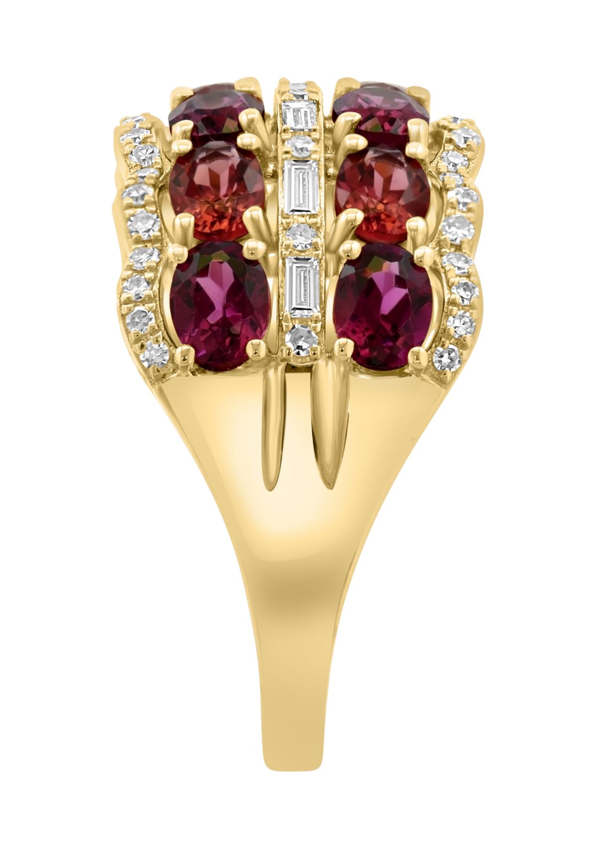 1/3 ct. t.w. Garnet, 1.32 ct. t.w. Rhodolite, 1.44 ct. t.w. Diamond Ring in 14K Yellow Gold