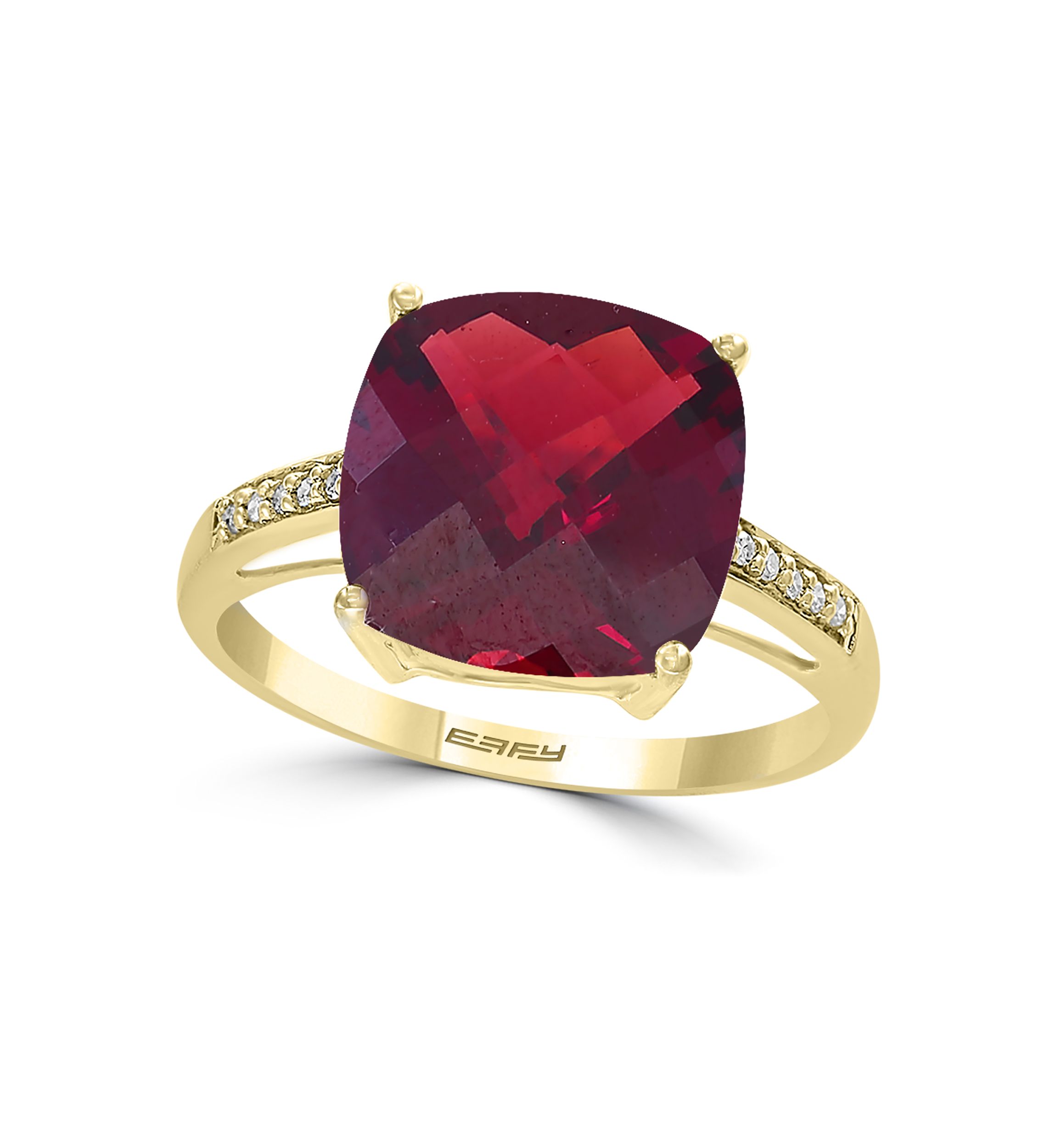 6.15 ct. t.w. Garnet, 1/10 ct. t.w. Diamond Ring in 14K White Gold